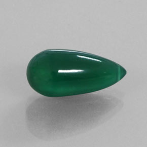 6.16 ct Green Agate Stone, Natural Agate in Drilled Teardrop Shape for Sale