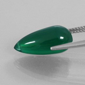 Agate Gemstone in 16.5 x 7.8 mm Size for Sale, Agate Stone in Green Color