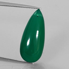 7.51 ct Green Agate Gemstone, Agate Gem in Drilled Teardrop Shape for Sale.