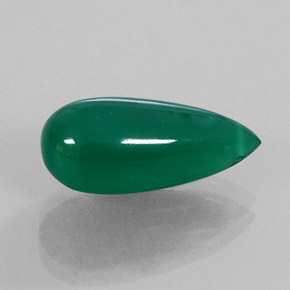 7.51 ct Green Agate Stone, Natural Agate in Drilled Teardrop Shape for Sale