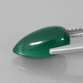 Agate Gemstone in 12 x 6.1 mm Size for Sale, Agate Stone in Green Color