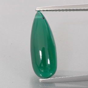 4.34 ct Green Agate Gemstone, Agate Gem in Drilled Teardrop Shape for Sale.