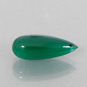 4.34 ct Green Agate Stone, Natural Agate in Drilled Teardrop Shape for Sale