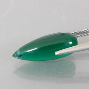 Agate Gemstone in 16.7 x 6.2 mm Size for Sale, Agate Stone in Green Color