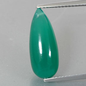 6.24 ct Green Agate Gemstone, Agate Gem in Drilled Teardrop Shape for Sale.