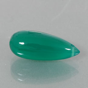 6.24 ct Green Agate Stone, Natural Agate in Drilled Teardrop Shape for Sale