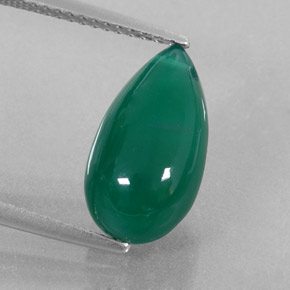5.48 ct Green Agate Gemstone, Agate Gem in Drilled Teardrop Shape for Sale.