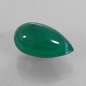 5.48 ct Green Agate Stone, Natural Agate in Drilled Teardrop Shape for Sale