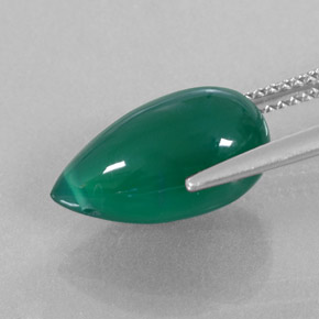 Agate Gemstone in 14.3 x 7.8 mm Size for Sale, Agate Stone in Green Color