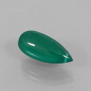 5.34 ct Green Agate Stone, Natural Agate in Drilled Teardrop Shape for Sale