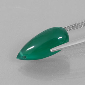 Agate Gemstone in 16.2 x 7.2 mm Size for Sale, Agate Stone in Green Color
