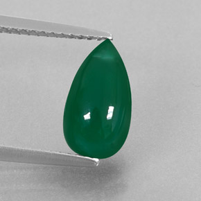 2.56 ct Green Agate Gemstone, Agate Gem in Drilled Teardrop Shape for Sale.