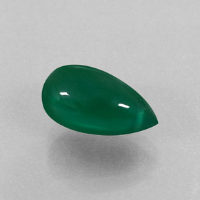 2.56 ct Green Agate Stone, Natural Agate in Drilled Teardrop Shape for Sale