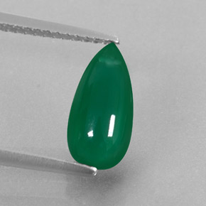 2.36 ct Green Agate Gemstone, Agate Gem in Drilled Teardrop Shape for Sale.