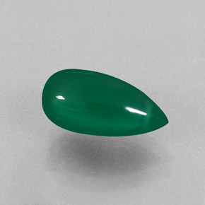 2.36 ct Green Agate Stone, Natural Agate in Drilled Teardrop Shape for Sale