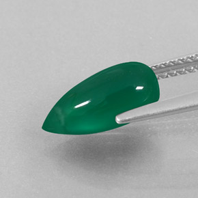 Agate Gemstone in 11.6 x 5.6 mm Size for Sale, Agate Stone in Green Color