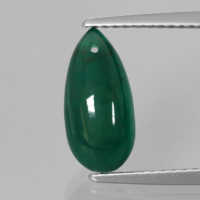 2.85 ct Green Agate Gemstone, Agate Gem in Drilled Teardrop Shape for Sale.