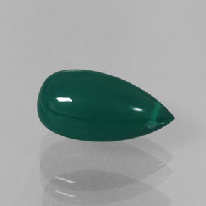 3.93 ct Green Agate Stone, Natural Agate in Drilled Teardrop Shape for Sale