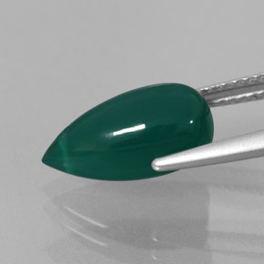 Agate Gemstone in 13.3 x 6.9 mm Size for Sale, Agate Stone in Green Color