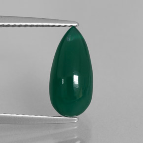 3.28 ct Green Agate Gemstone, Agate Gem in Drilled Teardrop Shape for Sale.