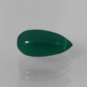 3.28 ct Green Agate Stone, Natural Agate in Drilled Teardrop Shape for Sale