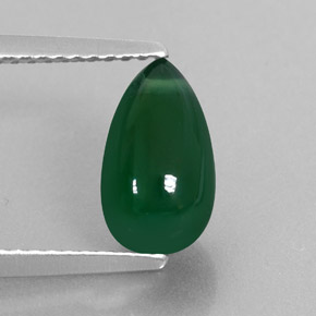 2.07 ct Green Agate Gemstone, Agate Gem in Drilled Teardrop Shape for Sale.