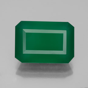 6.25 ct Green Agate Gemstone, Agate Gem in Octagon Facet Shape for Sale.