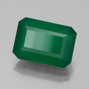 6.25 ct Green Agate Stone, Natural Agate in Octagon Facet Shape for Sale