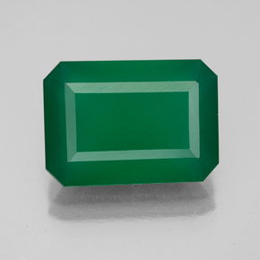 5.54 ct Green Agate Gemstone, Agate Gem in Octagon Facet Shape for Sale.