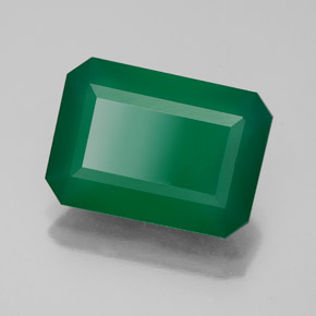 5.54 ct Green Agate Stone, Natural Agate in Octagon Facet Shape for Sale