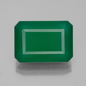 6.35 ct Green Agate Gemstone, Agate Gem in Octagon Facet Shape for Sale.
