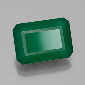 6.35 ct Green Agate Stone, Natural Agate in Octagon Facet Shape for Sale
