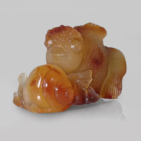 Agate Gemstone in 61.2 x 37.5 mm Size for Sale, Agate Stone in Yellow Orange Color