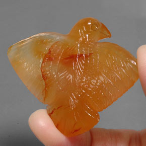 74.60 ct Orange Agate Stone, Natural Agate in Bird Carving Shape for Sale