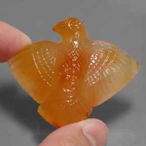 Agate Gemstone in 45.8 x 38.3 mm Size for Sale, Agate Stone in Yellow Orange Color