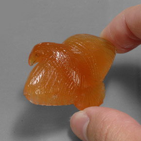 65.43 ct Orange Agate Stone, Natural Agate in Bird Carving Shape for Sale