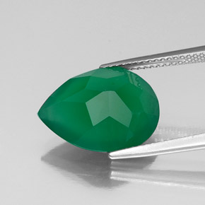 Agate Gemstone in 16 x 12 mm (calibrated) Size for Sale, Agate Stone in Green Color