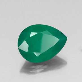 6.65 ct Green Agate Stone, Natural Agate in Pear Facet Shape for Sale