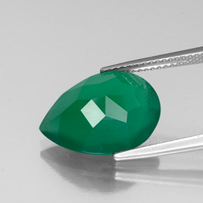 Agate Gemstone in 16 x 12 mm (calibrated) Size for Sale, Agate Stone in Green Color