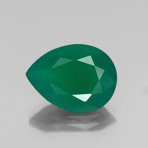 6.65 ct Green Agate Gemstone, Agate Gem in Pear Facet Shape for Sale.