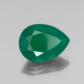 6.65 ct Green Agate Stone, Natural Agate in Pear Facet Shape for Sale