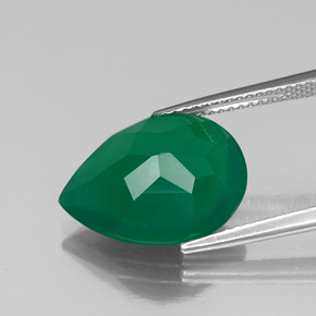 Agate Gemstone in 16 x 12 mm (calibrated) Size for Sale, Agate Stone in Green Color
