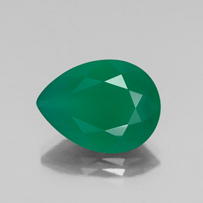 6.50 ct Green Agate Gemstone, Agate Gem in Pear Facet Shape for Sale.