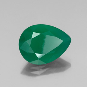 6.50 ct Green Agate Stone, Natural Agate in Pear Facet Shape for Sale