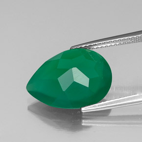 Agate Gemstone in 16 x 12 mm (calibrated) Size for Sale, Agate Stone in Green Color
