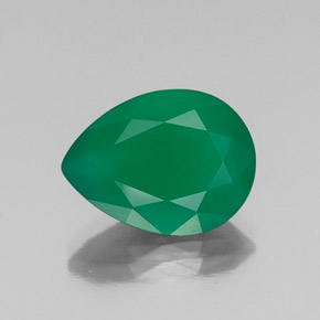 Medium light Green Агат Камень - 6.6ct Фасетная Груша (ID: 341178)