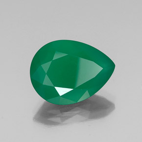 6.55 ct Green Agate Stone, Natural Agate in Pear Facet Shape for Sale