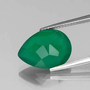 Agate Gemstone in 16 x 12 mm (calibrated) Size for Sale, Agate Stone in Medium light Green Color