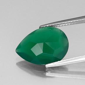 Agate Gemstone in 16 x 12 mm (calibrated) Size for Sale, Agate Stone in Green Color