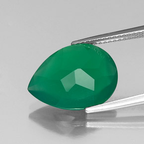 Agate Gemstone in 15.7 x 11.9 mm Size for Sale, Agate Stone in Green Color